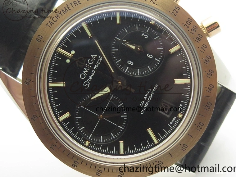 0410 Neat Speedmaster ’57 Co-Axial SS RG OMF 1:1 Best Edition Black Dial On Leather Strap A9300 (Free Leather Strap) 8067